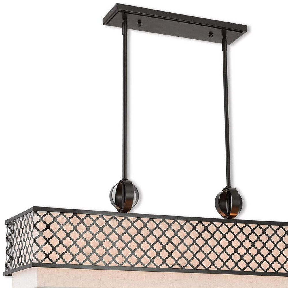 Bronze Nine Light Metal Dimmable Chandelier With Shades HomeRoots