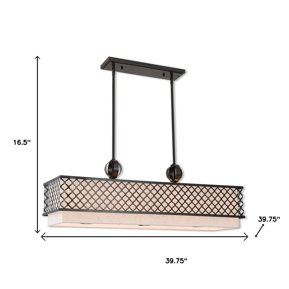 Bronze Nine Light Metal Dimmable Chandelier With Shades HomeRoots