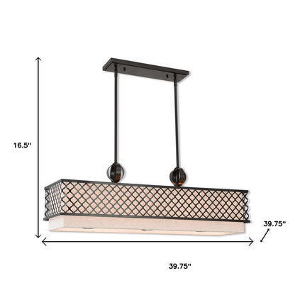 Bronze Nine Light Metal Dimmable Chandelier With Shades HomeRoots