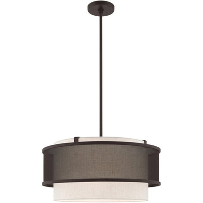 Bronze Four Light Metal Dimmable Chandelier With Shades HomeRoots