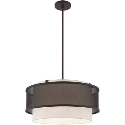 Bronze Four Light Metal Dimmable Chandelier With Shades HomeRoots