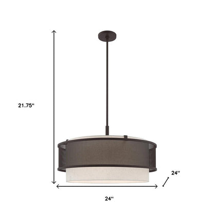 Bronze Four Light Metal Dimmable Chandelier With Shades HomeRoots