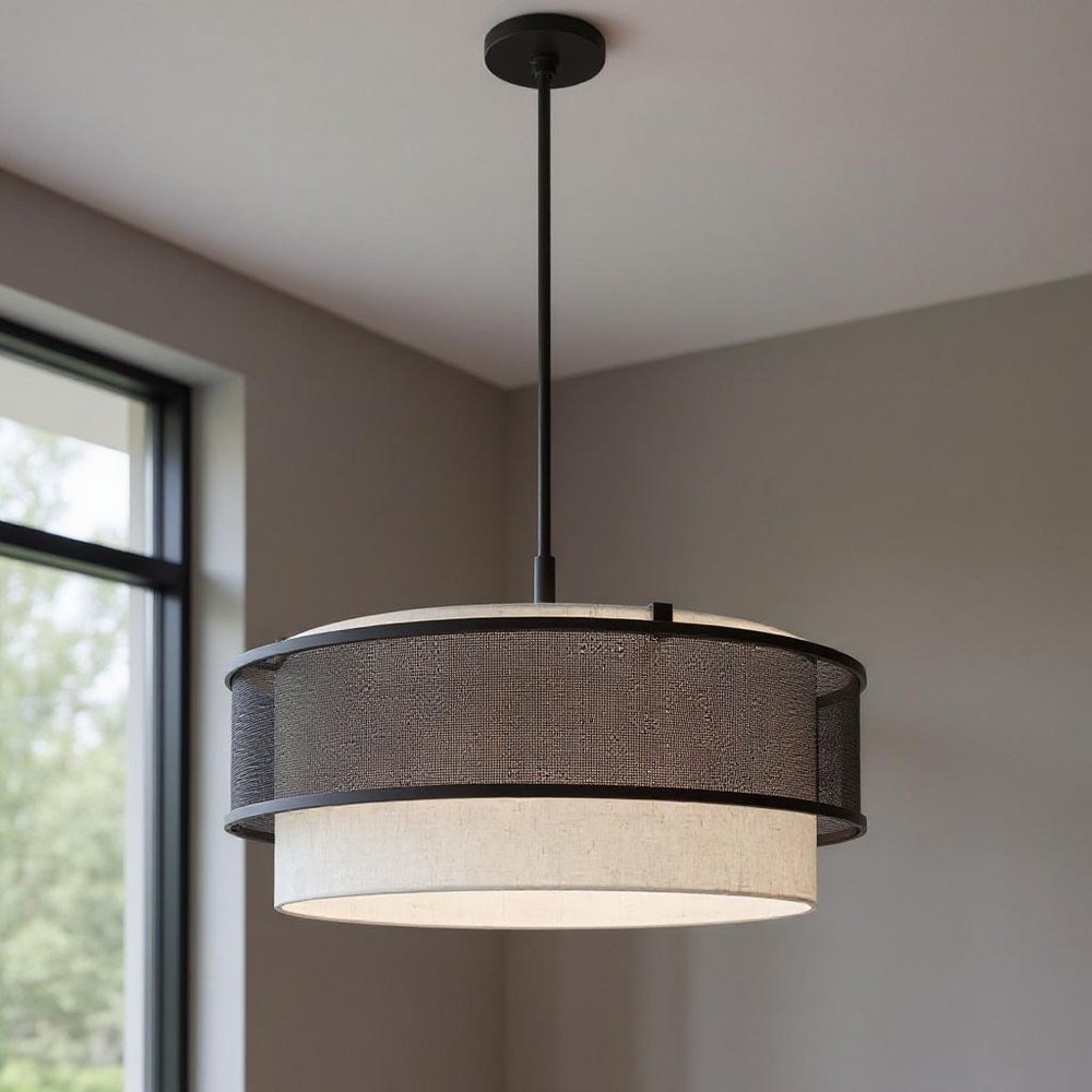 Bronze Four Light Metal Dimmable Chandelier With Shades HomeRoots