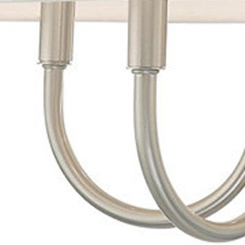 Nickel Six Light Metal Dimmable Chandelier With Shades HomeRoots