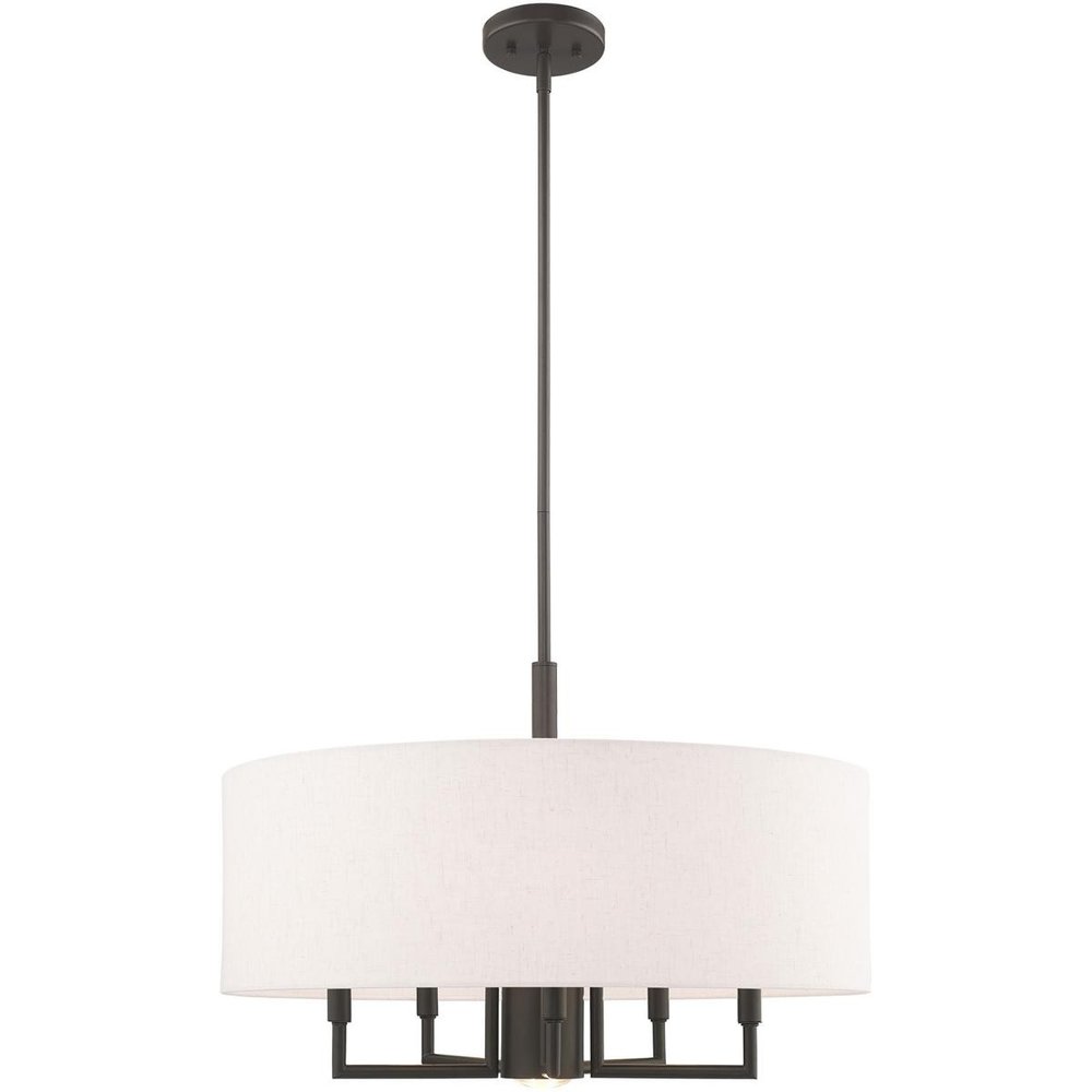 Bronze Six Light Metal Dimmable Chandelier With Shades HomeRoots