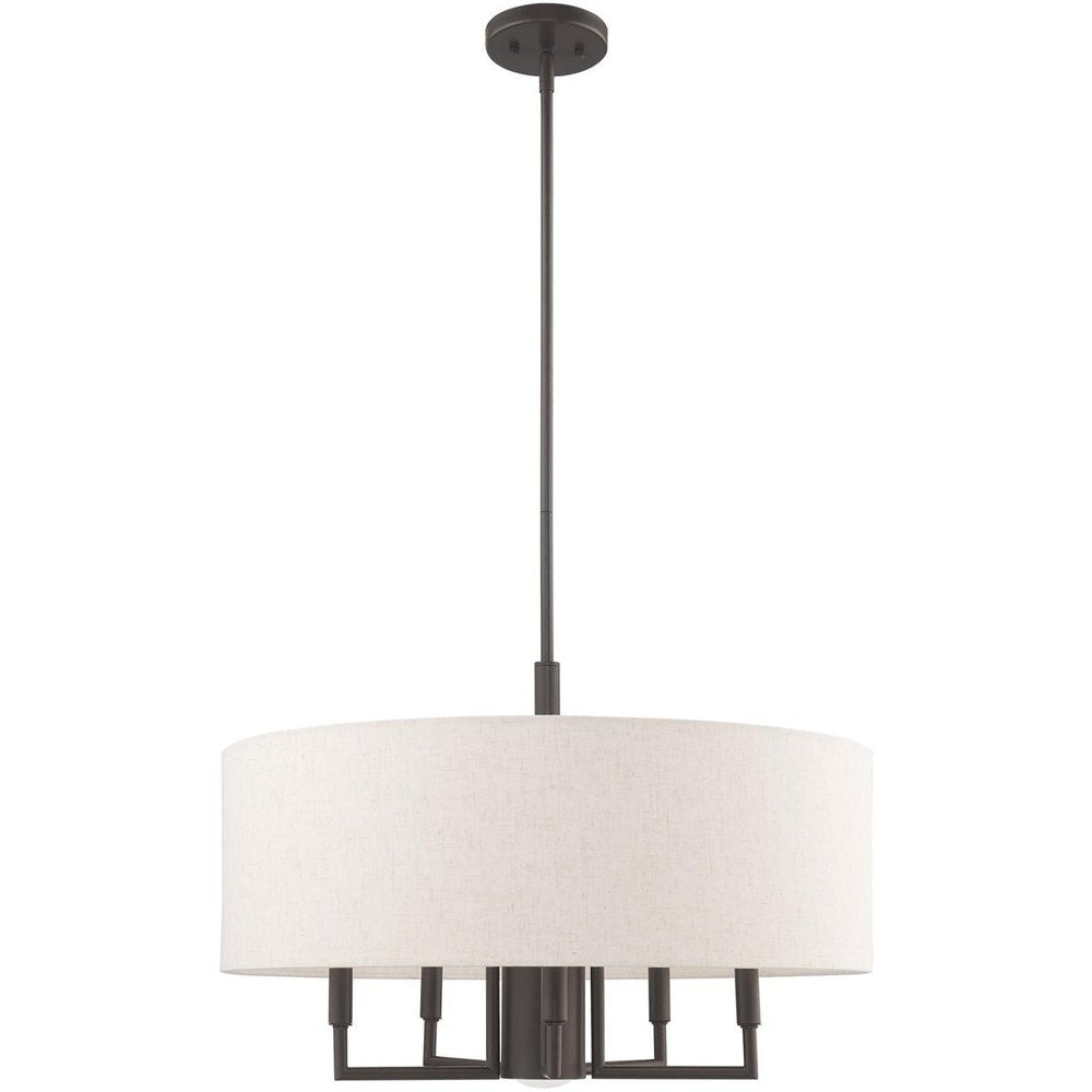 Bronze Six Light Metal Dimmable Chandelier With Shades HomeRoots