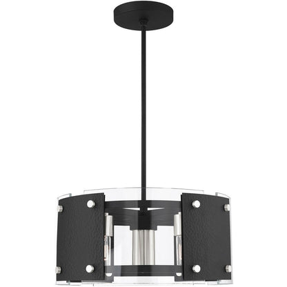 Black Seven Light Metal Dimmable Chandelier With Shades HomeRoots