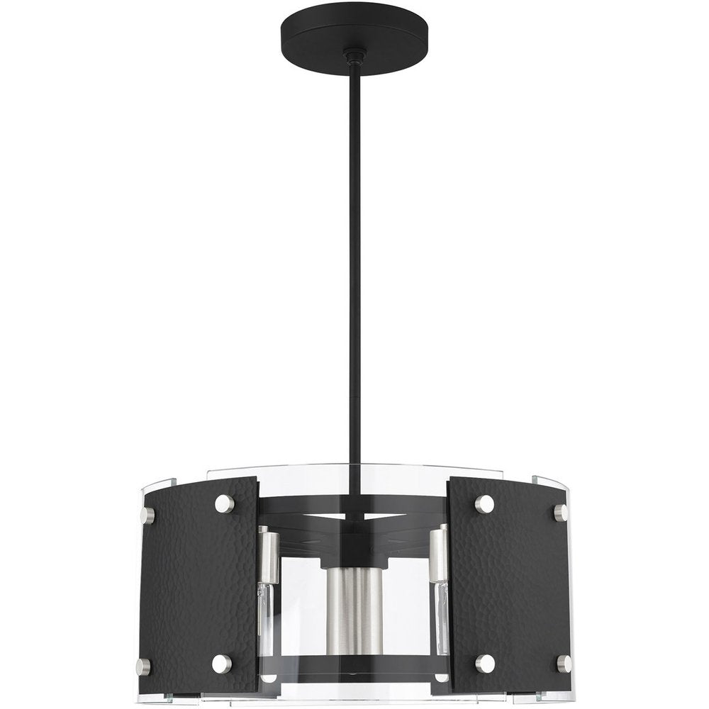 Black Seven Light Metal Dimmable Chandelier With Shades HomeRoots