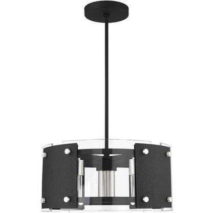 Black Seven Light Metal Dimmable Chandelier With Shades HomeRoots