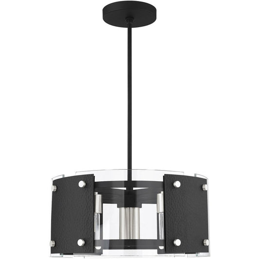 Black Seven Light Metal Dimmable Chandelier With Shades HomeRoots