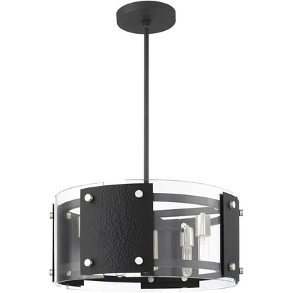 Black Seven Light Metal Dimmable Chandelier With Shades HomeRoots