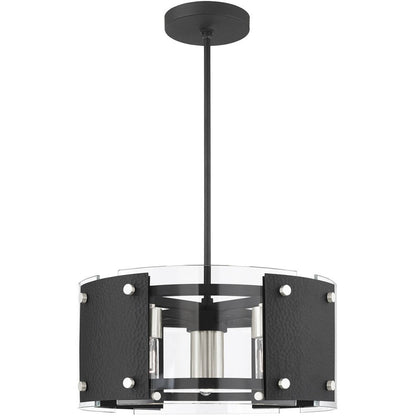 Black Seven Light Metal Dimmable Chandelier With Shades HomeRoots