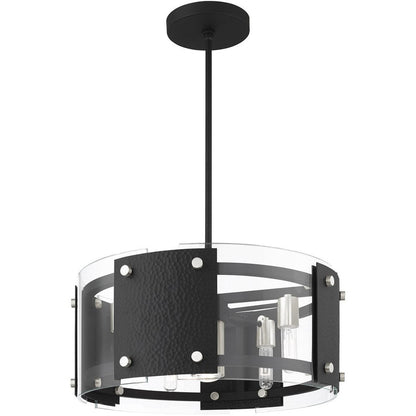 Black Seven Light Metal Dimmable Chandelier With Shades HomeRoots