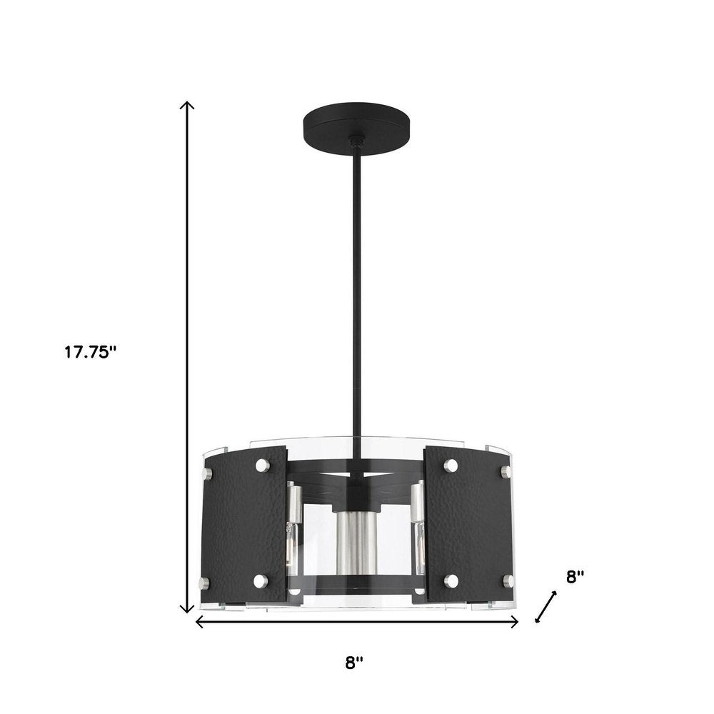 Black Seven Light Metal Dimmable Chandelier With Shades HomeRoots