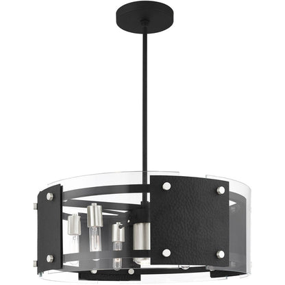 Black Seven Light Metal Dimmable Chandelier With Shades HomeRoots