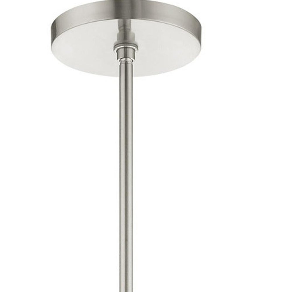 Nickel Seven Light Metal Dimmable Chandelier With Shades HomeRoots