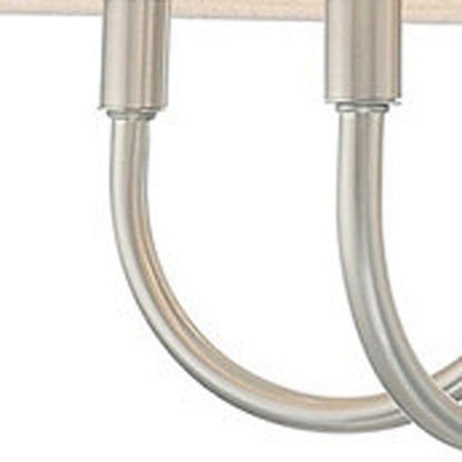 Nickel Six Light Metal Dimmable Chandelier With Shades HomeRoots