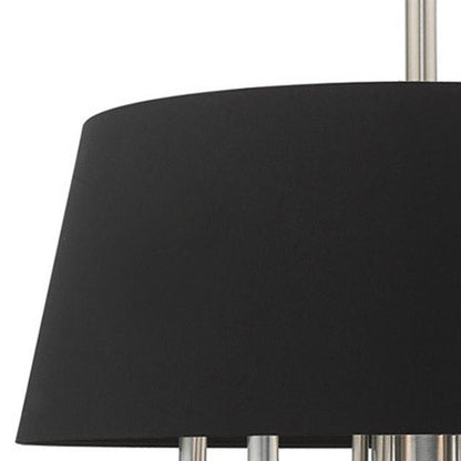 Nickel Six Light Metal Dimmable Chandelier With Shades HomeRoots
