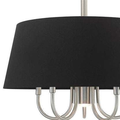 Nickel Six Light Metal Dimmable Chandelier With Shades HomeRoots