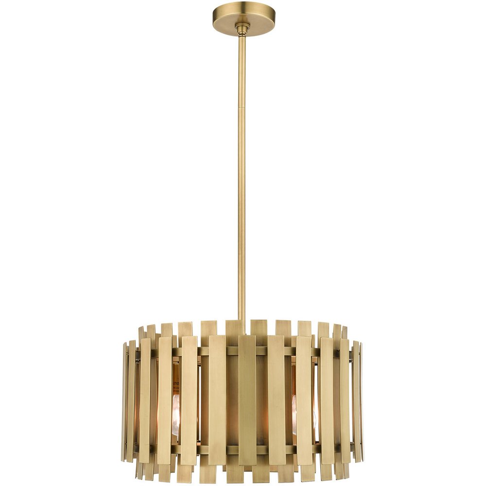 Brass Five Light Metal Dimmable Chandelier With Shades HomeRoots