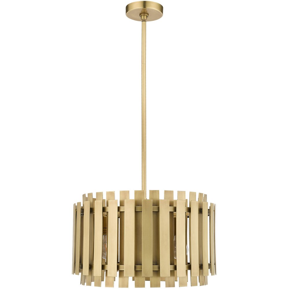 Brass Five Light Metal Dimmable Chandelier With Shades HomeRoots