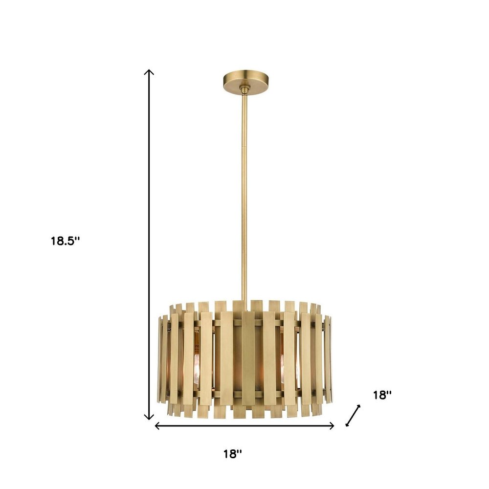 Brass Five Light Metal Dimmable Chandelier With Shades HomeRoots