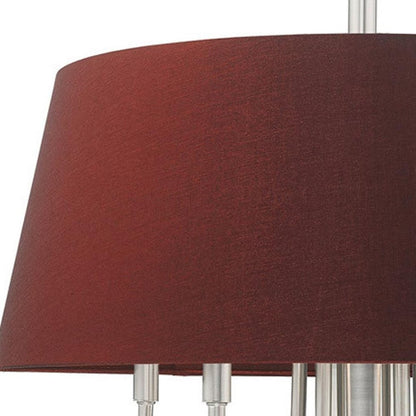 Nickel Six Light Metal Dimmable Chandelier With Shades HomeRoots