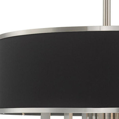 Nickel Seven Light Metal Dimmable Chandelier With Shades HomeRoots