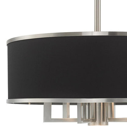 Nickel Seven Light Metal Dimmable Chandelier With Shades HomeRoots