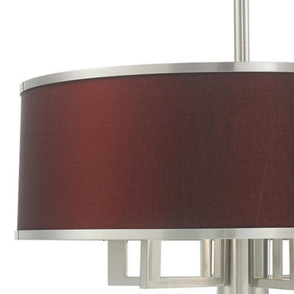 Nickel Seven Light Metal Dimmable Chandelier With Shades HomeRoots