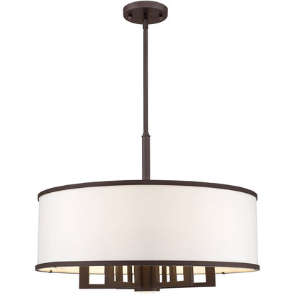 Bronze Seven Light Metal Dimmable Chandelier With Shades HomeRoots