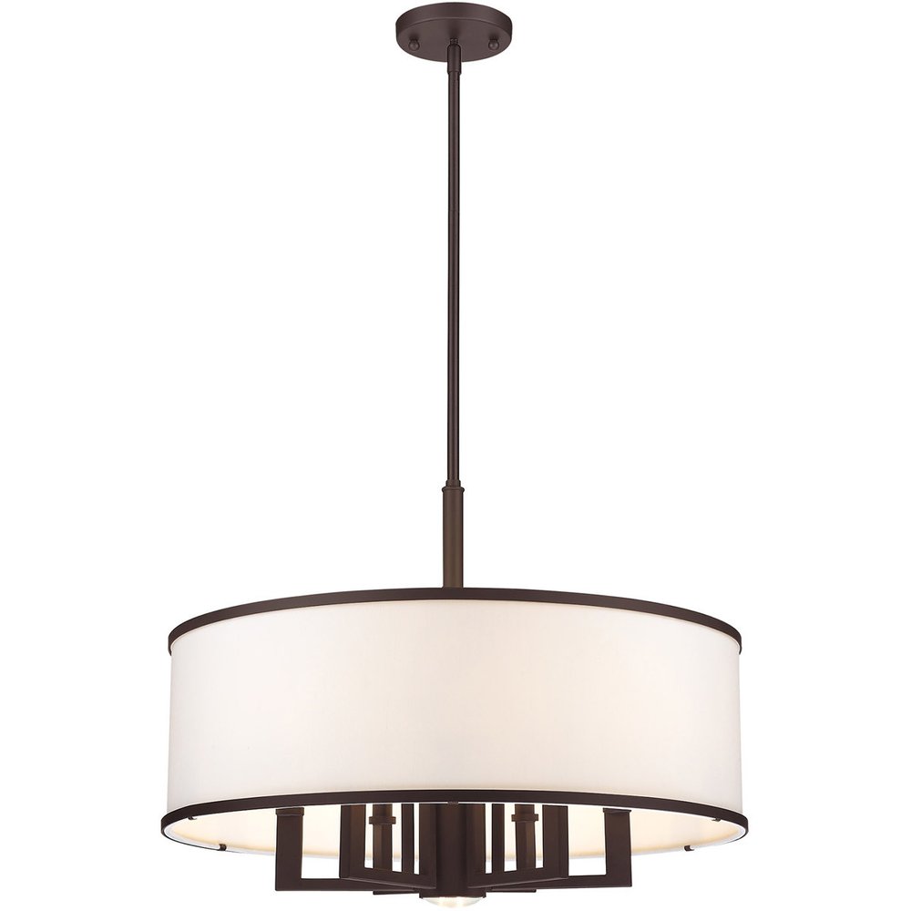 Bronze Seven Light Metal Dimmable Chandelier With Shades HomeRoots