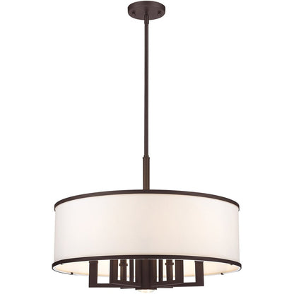 Bronze Seven Light Metal Dimmable Chandelier With Shades HomeRoots