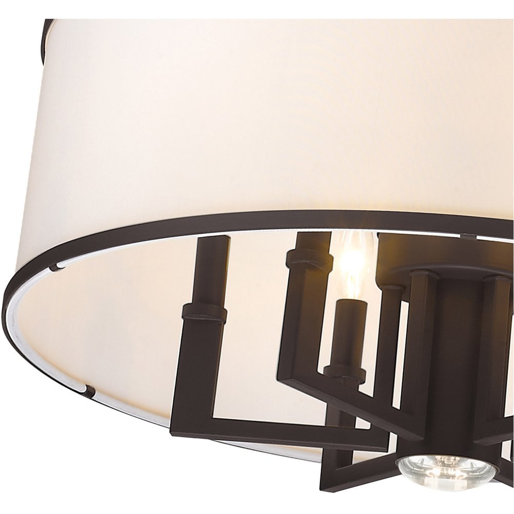 Bronze Seven Light Metal Dimmable Chandelier With Shades HomeRoots
