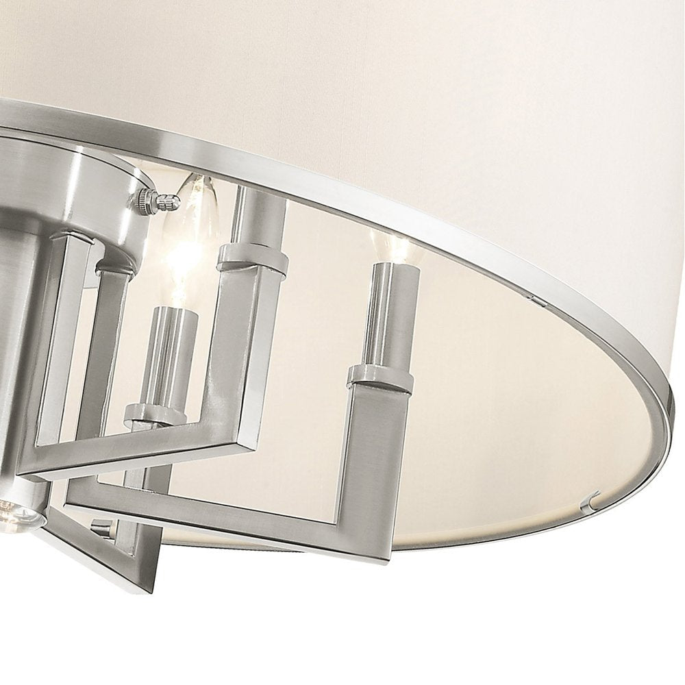 Nickel Six Light Metal Dimmable Chandelier With Shades HomeRoots