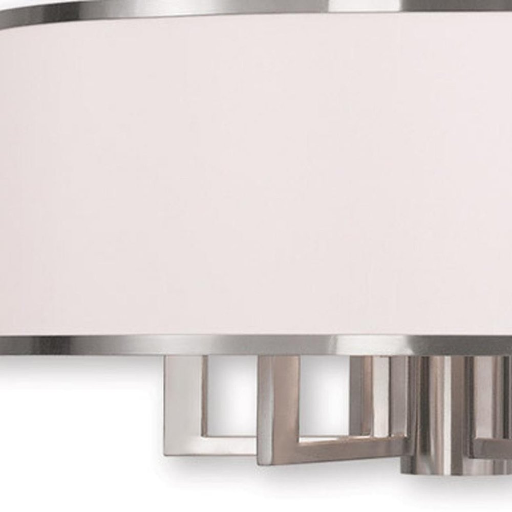 Nickel Six Light Metal Dimmable Chandelier With Shades HomeRoots