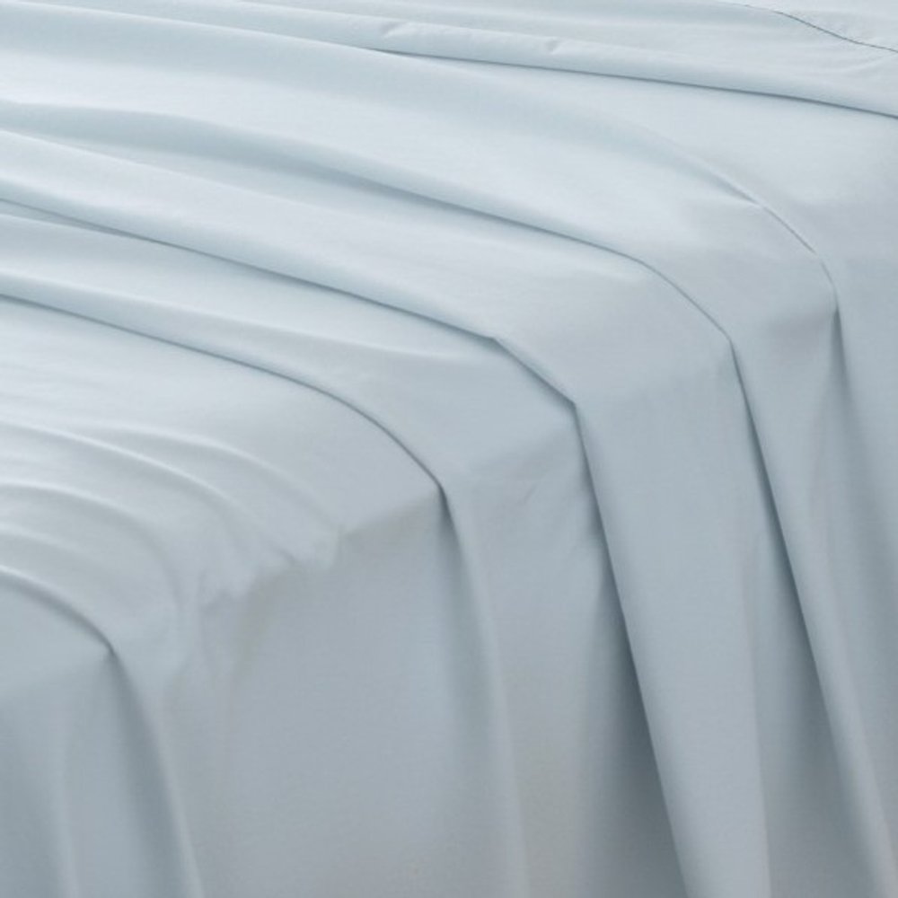 Four Piece Light Blue Cotton Queen Sheet Set HomeRoots