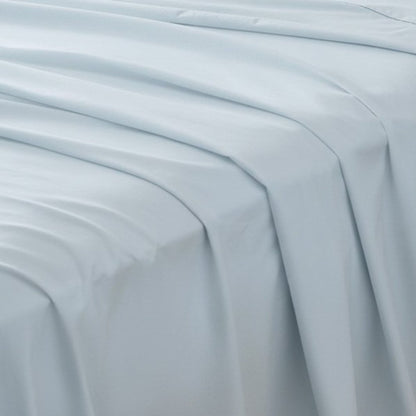 Four Piece Light Blue Cotton King Sheet Set HomeRoots