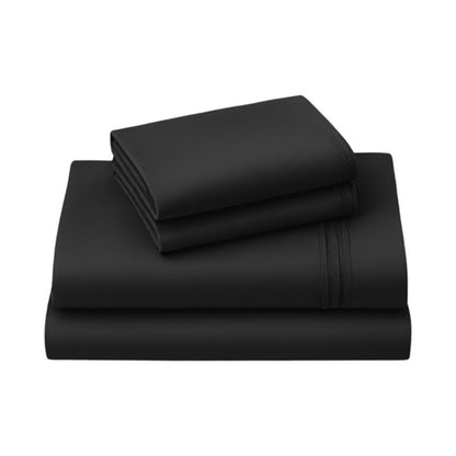 Four Piece Charcoal Cotton King Sheet Set HomeRoots