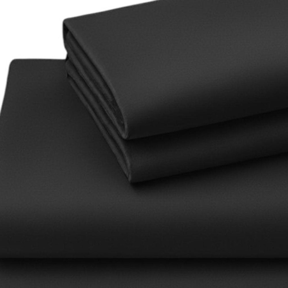 Four Piece Charcoal Cotton King Sheet Set HomeRoots