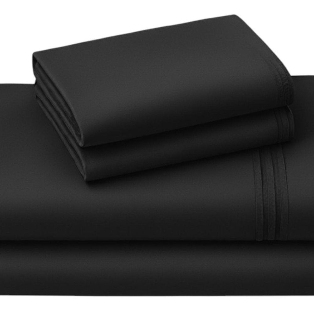 Four Piece Charcoal Cotton King Sheet Set HomeRoots