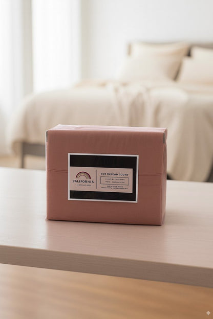 Four Piece Pink Cotton King Sheet Set HomeRoots