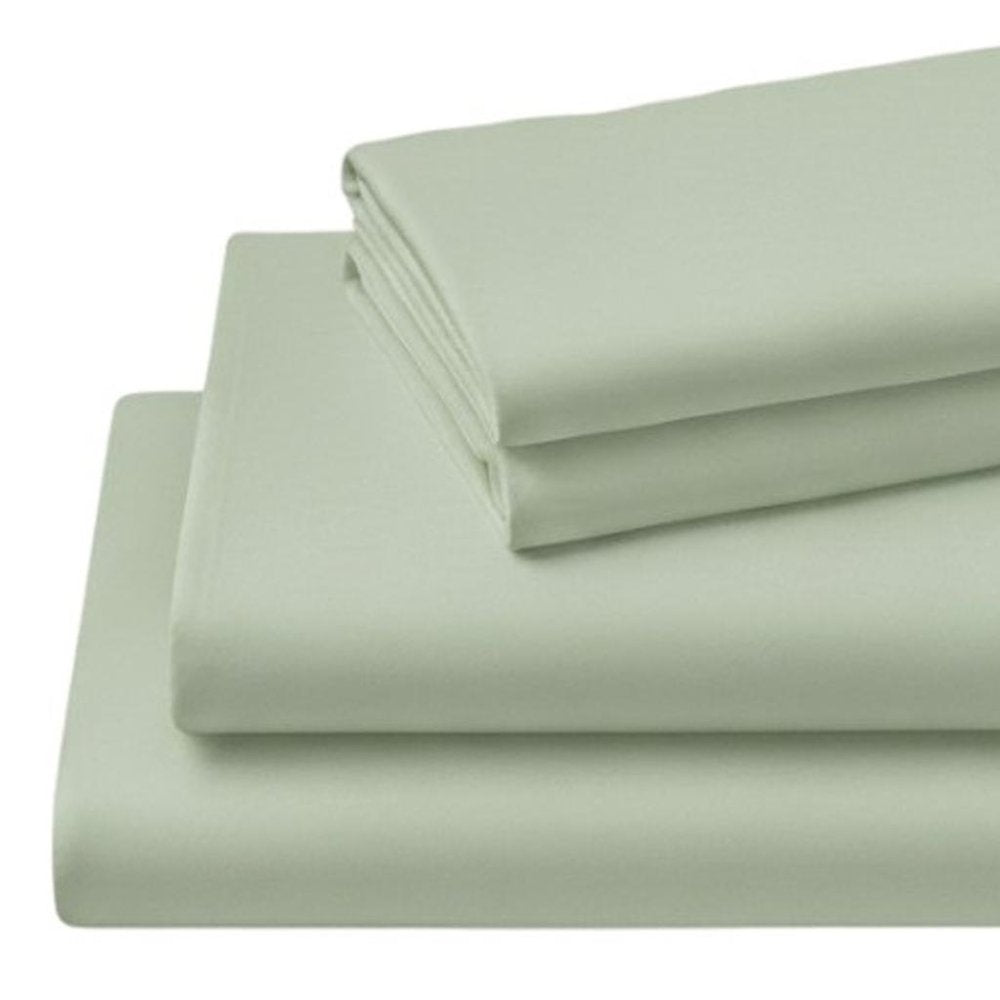 Four Piece Sage Cotton King Sheet Set HomeRoots