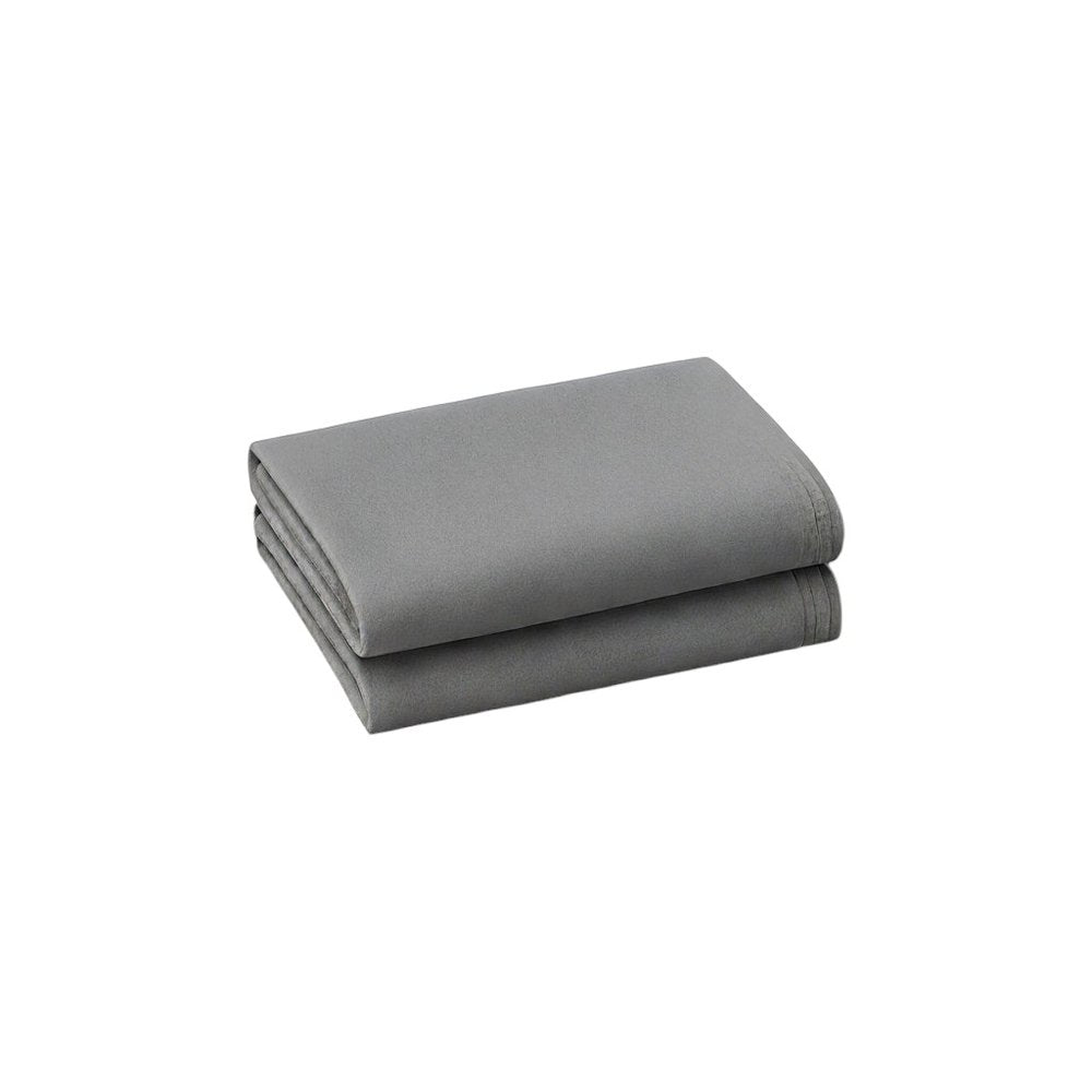 Set of Two Light Gray Cotton King Pillowcases HomeRoots