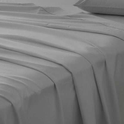 Set of Two Light Gray Cotton King Pillowcases HomeRoots
