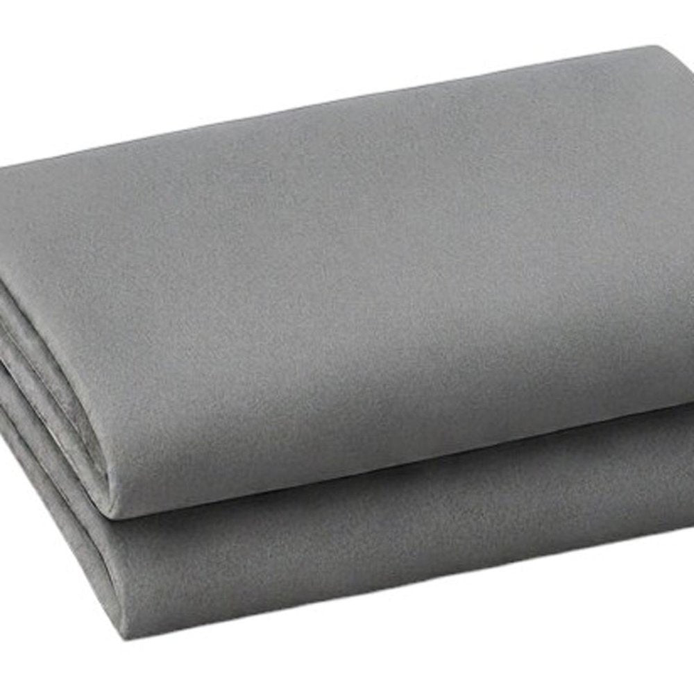 Set of Two Light Gray Cotton King Pillowcases HomeRoots