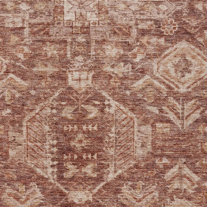 9' X 12' Rust And Beige Medallion Washable Indoor Outdoor Area Rug HomeRoots