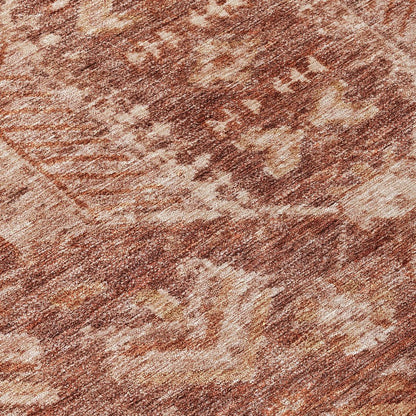 9' X 12' Rust And Beige Medallion Washable Indoor Outdoor Area Rug HomeRoots