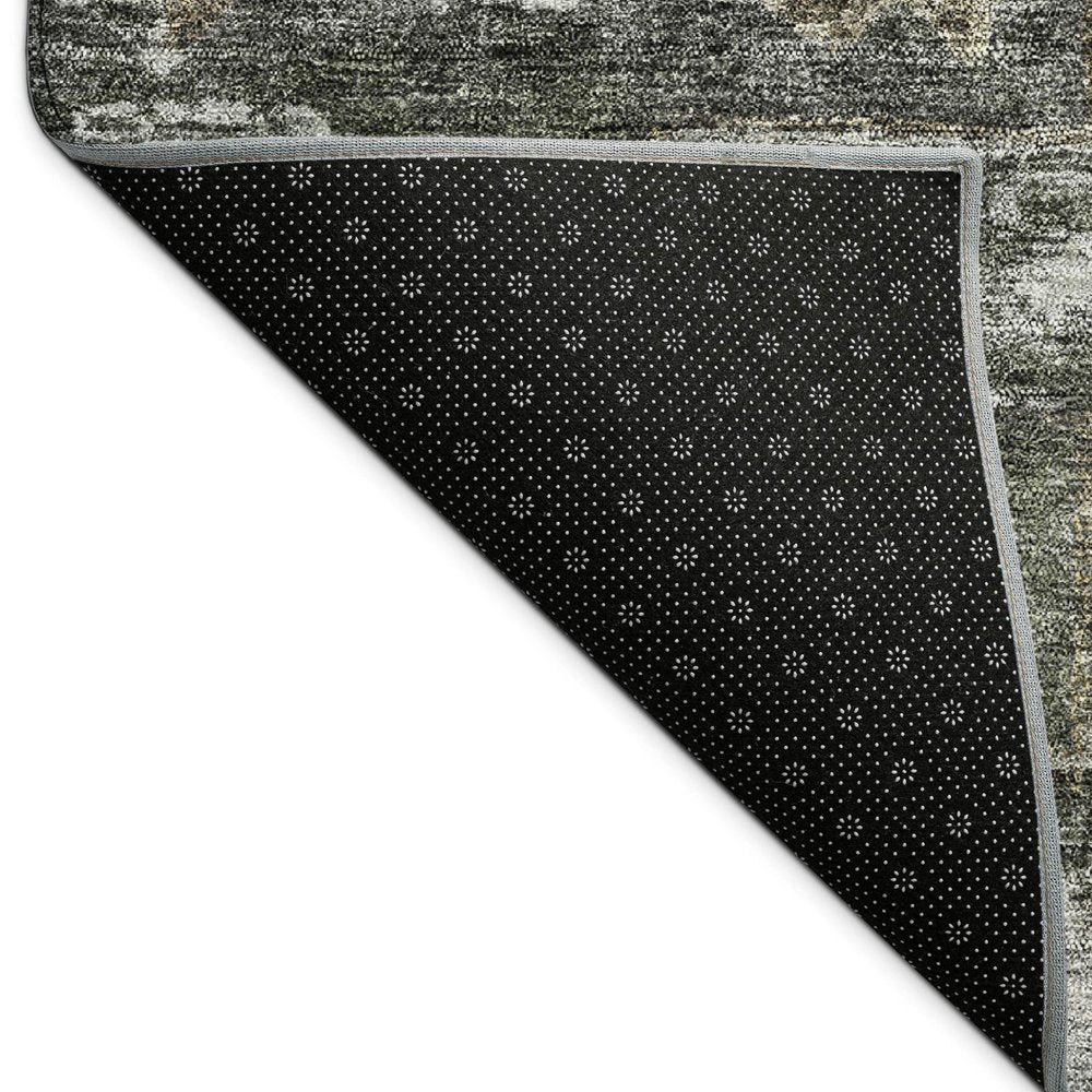 3' X 5' Pewter And Silver Medallion Washable Indoor Outdoor Area Rug HomeRoots