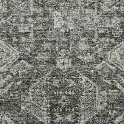 5' X 8' Pewter And Silver Medallion Washable Indoor Outdoor Area Rug HomeRoots